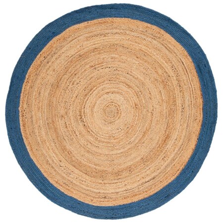 Safavieh 3 x 5 ft. Natural Fiber Contemporary Rectangle Flat Weave Rug Natural & Blue NFB852M-3